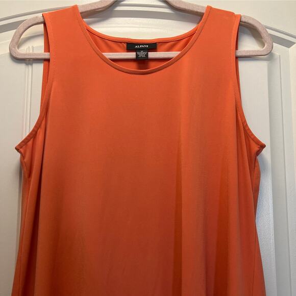 Alfani Women’s Hi-Low Asymmetric Front Sleeveless Tunic Mini Dress Size M Orange - Picture 3 of 5